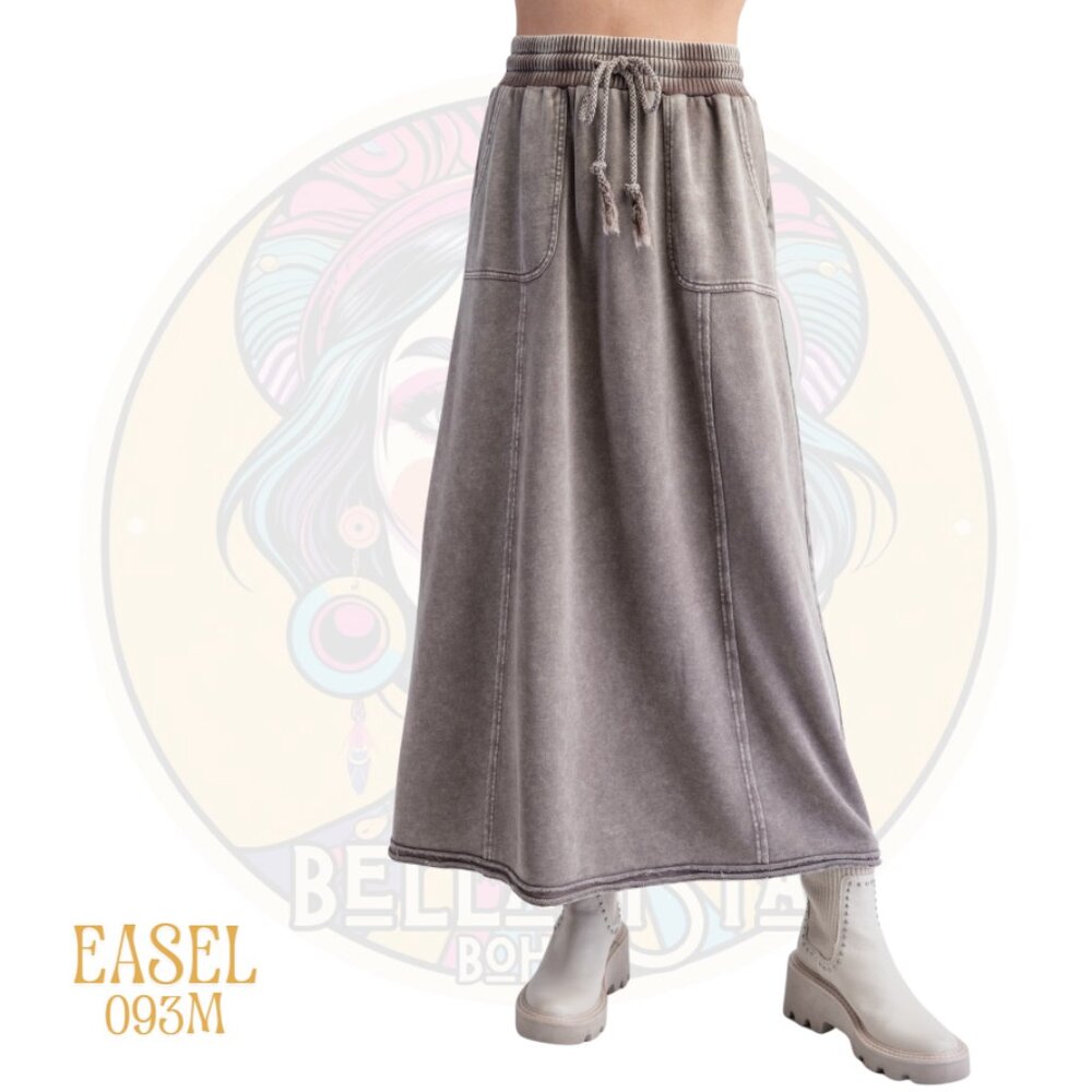 093M EASEL Mocha Cargo Midi Maxi Skirt